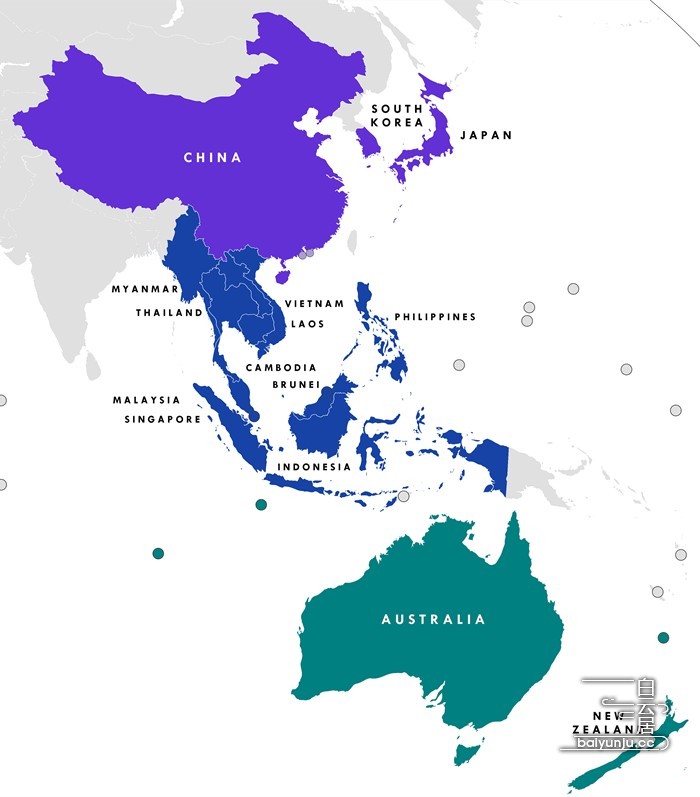 图片丨RCEP成员国地图